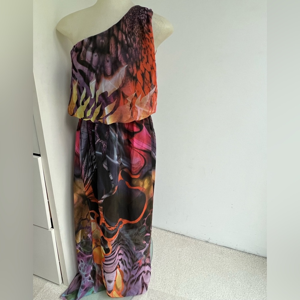 ELLEBELLA COUTURE ONE-SHOULDER MAXI DRESS NEW